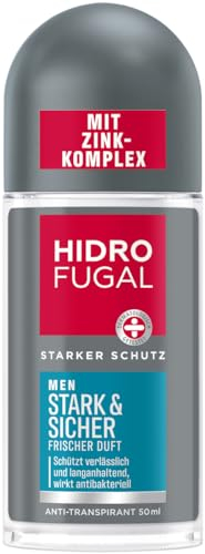 Hidrofugal Men Stark & Sicher Roll-on (50 ml), Deo Roll-on mit starkem Antitranspirant Schutz und frischem Duft, langanhaltendes Deo für Männer ohne Ethylalkohol mit Zink-Komplex