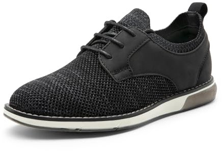 Bruno Marc Schnürhalbschuhe Jungen Anzugschuhe Atmungsaktiv Gestrickter Stoff Oxford Hochzeit Party Schuhe,Size 30,SCHWARZ,SBOX2403K