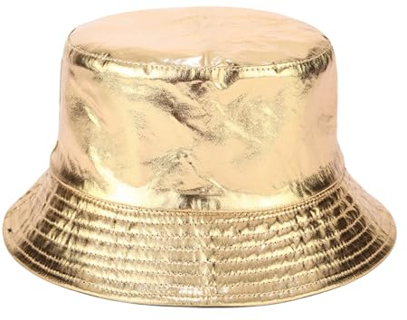 AWOCAN Regenhüte, wasserdicht, Fischerhut, breite Krempe, Fischerhut, Regenkappe für Damen und Herren (Polyester, Gold)
