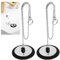 Pack de 2 Tapones de Drenaje de Goma con Cadena de Acero Inoxidable, Tapones de Drenaje de Goma para Fregaderos de Cocina y Baño - Ajuste Desagües de 43 mm, Diseño Elegante y Duradero, Negro