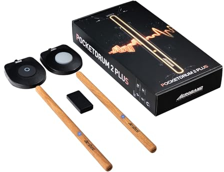AeroBand PocketDrum 2 Plus Elektrisches Lufttrommel-Set, Lufttrommelstöcke, mit Trommelstöcken, Pedalen, Bluetooth, USB-MIDI-Funktion, elektronische Trommeln für Erwachsene, Kinder, Geschenk