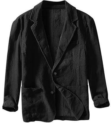 Yahbrra Men's Linen Jacket Blazer Leisure Suit Jacket Two Button Lightweight Sports Coats Slim Fit Leisure Blazer Men's Suit Jacket Jacket Sporty Leisure Two Button Lightweight Sports Coats