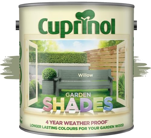 AOC24 Garden Fence Shade Paint - Exterior Wood Paint for Sheds, Fences - Water-Based, Quick Drying 1 Hour - Use on Wood, Terracotta, Stone, Brick - Outdoor Garden (Willow, 1 Liter)