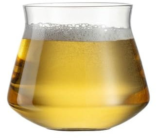 Vaso de cerveza artesanal con degustación sin pies, taza de café para whisky, fondo plano