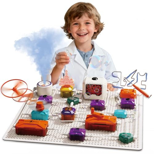 Kit di costruzione di circuiti elettronici per bambini, set educativo STEM da 58 pezzi, oltre 100 progetti, tavola di apprendimento fai da te