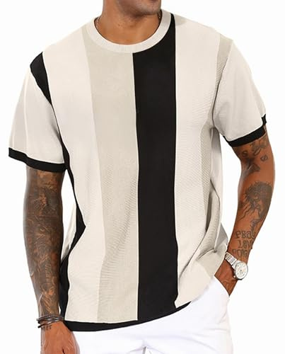 CTU Men's Knitted Shirts Vintage Striped Knitting Top | Contrast Color Casual Shirts, CTU Contrast Color Design, Soft Touch