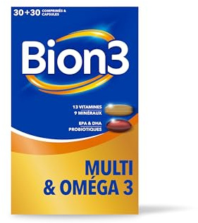 Bion3 Multi & Oméga 3 Cplt. alimentaire : vit., probiotiques, EPA & DHA