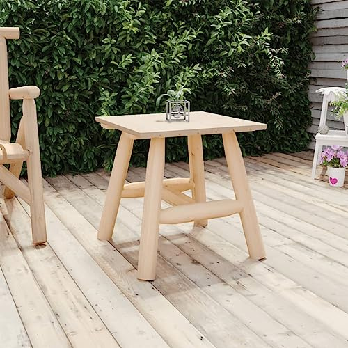 QUAHEAS Side Table Made of Solid Spruce Wood 49 x 49 x 50 cm with Sturdy Table Top for Balcony, Patio and Conservatory, Weatherproof Outdoor Furniture for Relaxed Seating Groups and Lounge Furniture
