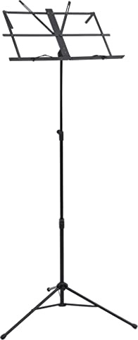LKJVFCPW Pupitre pliable en acier réglable en hauteur 66-130 cm, stable et robuste pour musiciens, pupitre pour orchestre, école et usage privé, noir