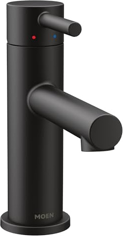 Moen 6190BL Align One-Handle High-Arc Bathroom Faucet with Drain Assembly, Matte Black
