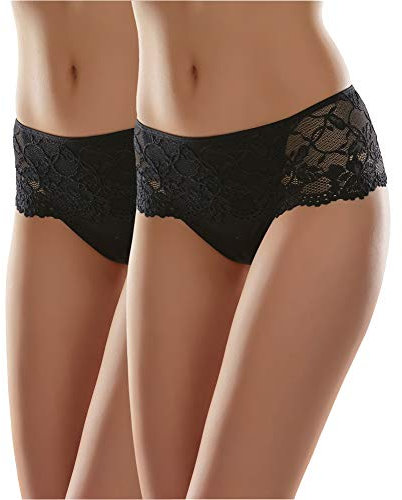 Merry Style Damen String MSGAB39 (Schwarz (2Pack), 40 (Herstellergröße: L))