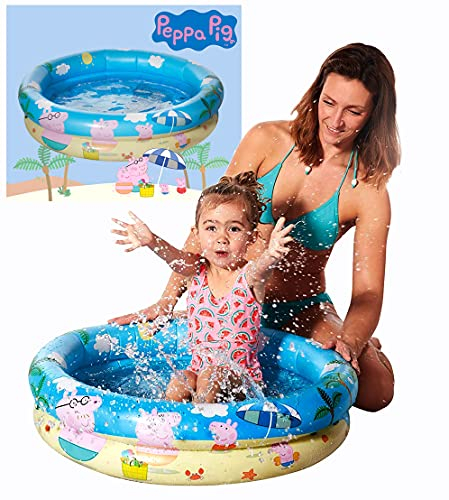 Smart-Planet Peppa Pig Baby Pool/Mini Baby Planschbecken 74 x 18 cm - Kleiner aufblasbarer Pool zum Baden für Babys und Kleinkinder für den Sommer