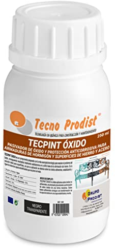 Tecno Prodist TECPINT OXIDO 250 ml - Pasivador de óxido al agua - protección anticorrosiva para armaduras – convertidor y transformador de oxido para superficies de hierro y acero