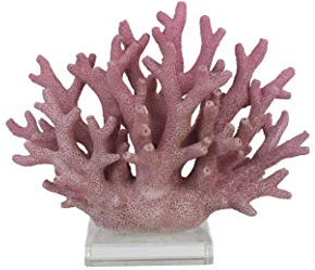 MichaelNoll Koralle auf Acrylglas Deko Statue Polyresin Maritim 19,3x8,5x15,5 cm