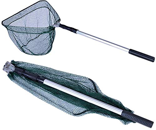NAKIHOUSE Kescher Angeln, 130cm Teleskop Angeln Netz Angelnetz Teichkescher Diverse Längen auch für Erwachsene und Kinder, Zum Fangen von Fischen, Schmetterlingen, Hühnern, Gänsen, Enten und Vögeln