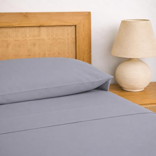 TRAMAS+ Single Sheet Set 90x200, 100% algodón, Ropa de Cama, sábana y 1 Funda de Almohada, Standard 100 by Oeko-Tex - Blue