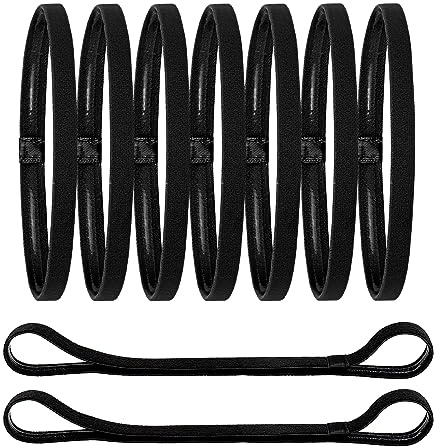 9 diademas deportivas elásticas antideslizantes, diadema negra delgada con agarre elástico de silicona para el cabello y bandas para el sudor, accesorios atléticos para el cabello para yoga, correr,