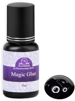 PLATINUM de Chetvertinovskaya Liubov Pegamento mágico para extensiones de pestañas - Pegamento negro para pestañas que dura 6 semanas - El pegamento para pestañas se seca en 0,5-1 segundo, 5 ml, Negro
