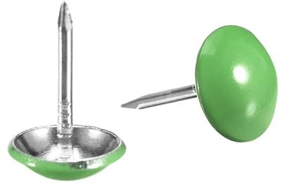 QUARKZMAN 40 Piezas de Clavos de Tapicería, Cabeza Redonda de 11mmx17mm, Clavos Decorativos para Muebles, Tachuelas de Tapicería para Sofás y Cabeceros, Verde