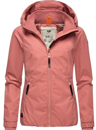 Ragwear Damen wasserdichte Übergangsjacke leichte Jacke kurz mit Kapuze Dizzie Intl Old Pink24 Gr. M