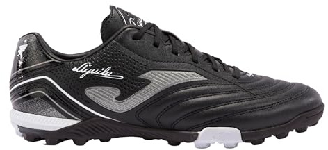 Joma - Crampons de Football pour Gazon, Coupe Classique, Tige synthétique, léger, Durable, Talon exo, Homme et Femme, Noir/Blanc, 43 EU