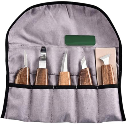 Set per intaglio del legno, set di 8 utensili per intaglio del legno, strumento per intaglio del cucchiaio portatile, set multiuso per incisione del legno