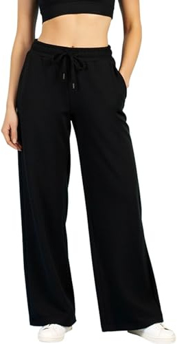Neteson Pantaloni Sportivi Donna Vita Alta Pantaloni da Jogging Gamba Larga | Comodi Pantaloni Palestra con Tasche e Coulisse per Casual Fitness Running