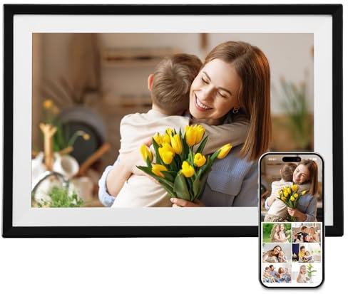 Cornice digitale VEVOR da 260 mm, schermo touch IPS HD 1280x800, memoria da 32 GB, rotazione automatica verticale e orizzontale, condivisione istantanea di foto/video tramite app, per genitori e amici