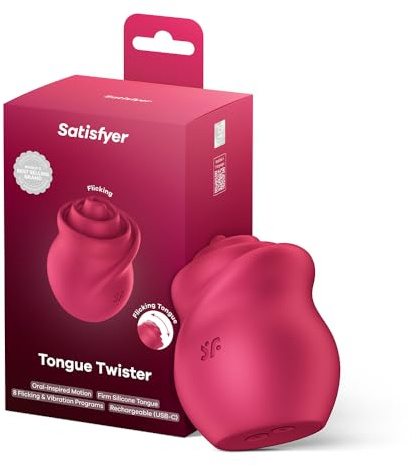 Satisfyer Tongue Twister | Auflegevibrator & Zungenvibrator für Frauen | 8 Vibrationsprogramme & 8 Leckmodi | wasserdicht (IPX7) | Klitoris Vibrator Silikon | USB-C Ladefunktion