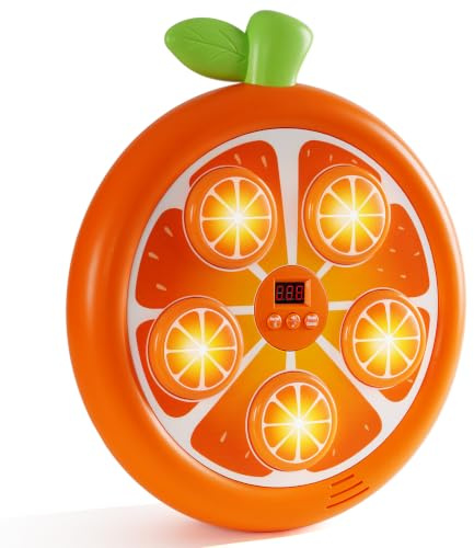 Music boxningsmaskin, musikboxningsmaskin för vuxna och barn, väggmonterad boxningstränare med boxhandskar, musikaliska boxningsredskap för hemmagym, 3 lägen (orange)