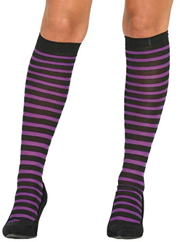 Guirca Medias Lilas con Rayas Negras
