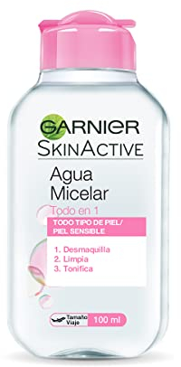 Garnier Skin Active - Agua Micelar Clásica Todo en Uno, Pieles Normales, Formato Viaje, 100 ml