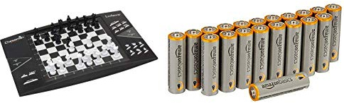 LEXIBOOK- CG1300 - Jeu d'Echec électronique Chessman Elite & Amazon Basics Lot de 20 piles alcalines Type AA 1,5 V 2875 mAh (design variable)