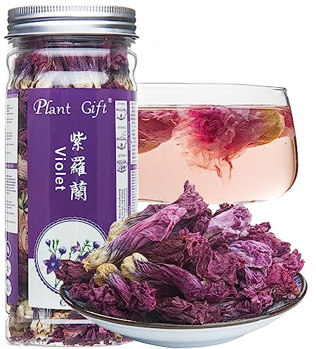 Plant Gift Violet Tea Organic Dried Loose tea, 紫罗兰 Food Coloring, Blossom Flower, chinese Purple, violet, Vegan Herbal Teas 35g/1.23oz