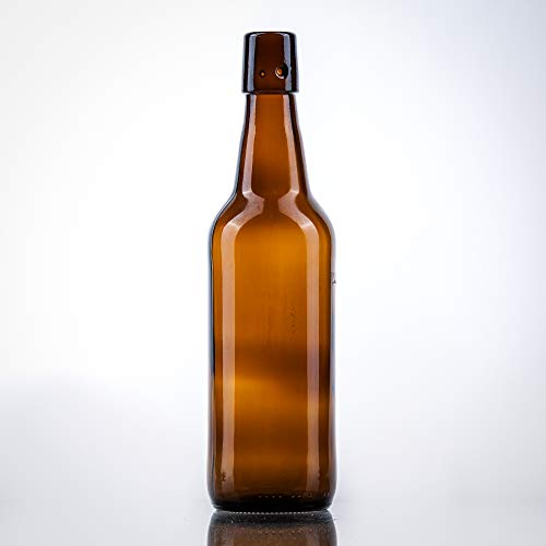 Lot de 6 bouteilles de bière 500 ml brun avec bouchon mécanique – Bouteilles en verre à remplir pour bière maison, parfaites pour le brassage DIY