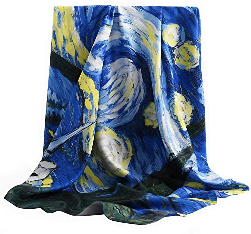 vimate 100% Silk Hair Scarf, Mulberry 35 Inch Fashion Square Silk Head Scarf for Women Night Sleeping (Style 33)