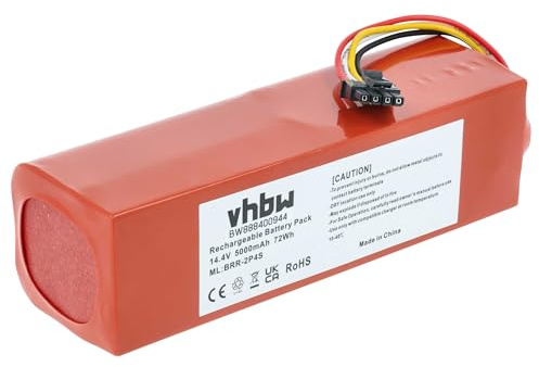 vhbw Akku kompatibel mit Xiaomi Dreame Bot L20 Ultra, Bot L10s Ultra RLS6LADC-6 Saugroboter (5000 mAh, 14,4 V, Li-Ion)