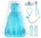 ReliBeauty Mädchen Kleid Prinzessin Langarm Falten Pailletten Schneeflocken Kostüm,2-3Jahren/94-104cm(Etikett100)