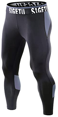 Homme Legging de Sport Running Pantalon de Compression, Séchage Rapide Baselayer Collant pour Jogging Cyclisme Course