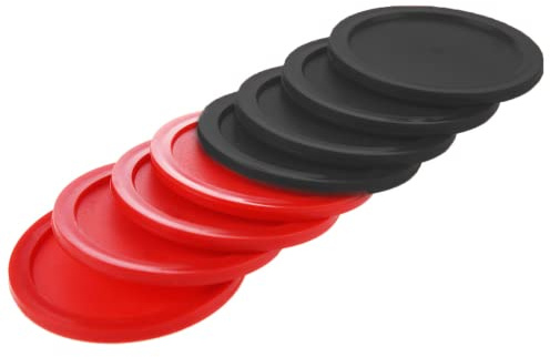 8-Pack, 2.5-Inch Air Hockey Pucks - Durable, Smooth and Colorful Pucks for Home and Kids Tables - Compatible with Standard Pushers and Goals - Best Air Hockey Accessories by INSCOOL