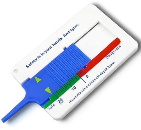 GODESON Misuratore di profondità del battistrada in MM, misuratore di profondità del battistrada in plastica, misuratore del battistrada per moto, auto e camion