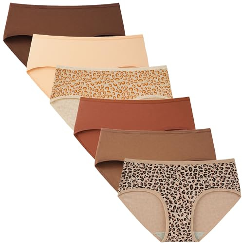 INNERSY Culotte Femme Coton Doux Slip Taille Midi Stretch Basique Lot de 6 | Sous Vetement Elastique, Culottes Hipster Classique, Entrejambe 100% Coton, Sans Étiquette, Confort pour Sport et Quotidien