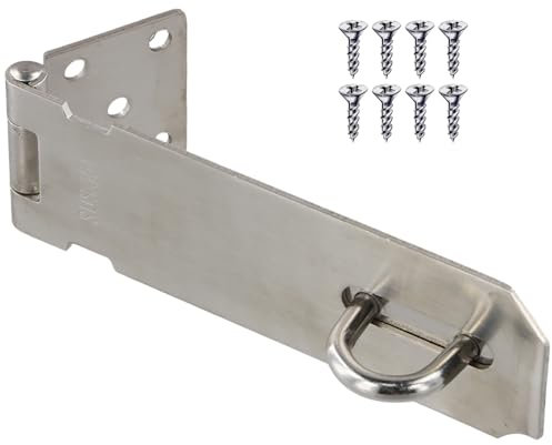 Cerrojo de Candado de 5 pulgadas, Cerradura de Cerrojo de Acero Inoxidable 304, Cerrojo de Seguridad con 8 Tornillos, Dispositivo de Seguridad para Puerta de Dormitorio, Puerta de Baño, Armario