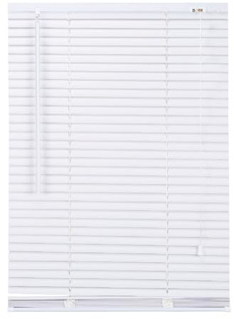 APEX FURNISHINGS PVC Venetian Blinds - 25mm Slats Easy Fit PVC Window Blinds Child Safe Fittings Trimmable curtains Windows Shutters for Home Office (White 45W x 150L cm)