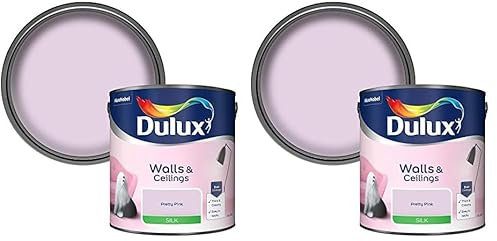 Dulux Silk Emulsion Paint For Walls And Ceilings - Pretty Pink 2.5 Litres (Pack of 2)