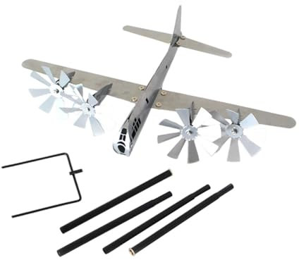 Baoblaze Escultura de Viento de avión, Molino de Viento, artesanía Resistente, Adorno Creativo, Molino de Viento de avión para decoración de Balcones.