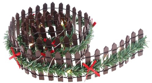 Clôture miniature pour crèche en bois, configuration | Accessoires de jardin de fées, décorations de paysage pour le village de vacances | Décoration de fête russe