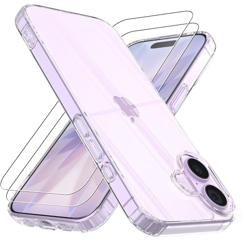 4youquality 3-in-1 Case for iPhone 17 with 2x Screen Protector Clear