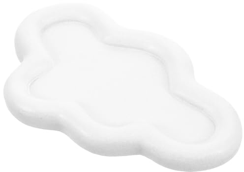 iplusmile Plateau à Bijoux en Résine Blanc Pur de Nuage Plateau de Rangement pour Bagues et Porte-Bijoux Assiette Décorative pour Coiffeuse et Présentation de Bijoux