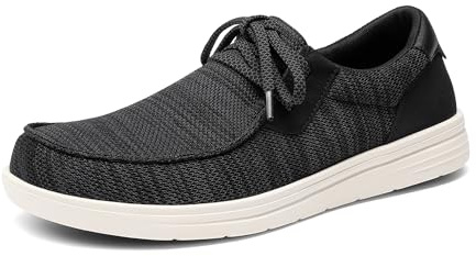 Bruno Marc Mocasines para hombre, con puntera ancha, con soporte de arco, antideslizantes, informales, ligeros, transpirables, cómodos